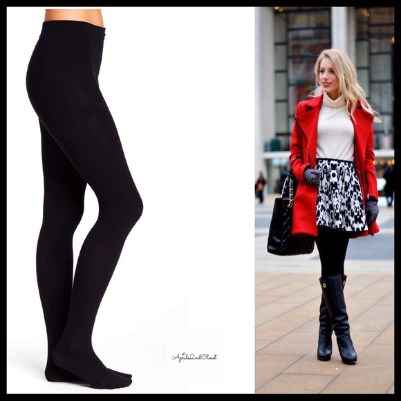 BLACK FLEECE LINED TIGHTS - Picture 4 of 8